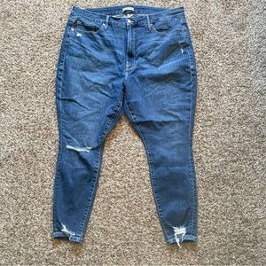 Good American Skinny Chewed Hem Jeans SZ 20